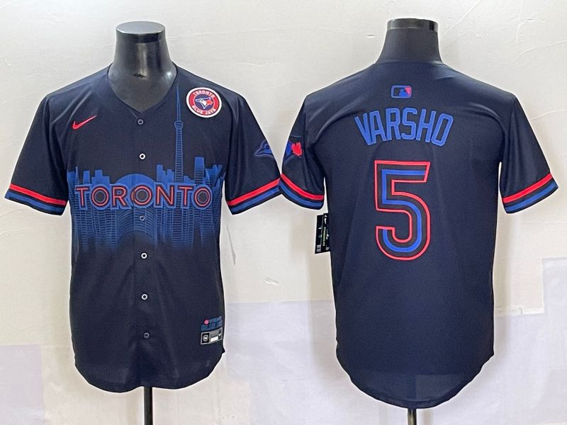 Men 2025 Toronto Blue Jays #5 Varsho Black Joint Name Nike MLB Jersey style 6